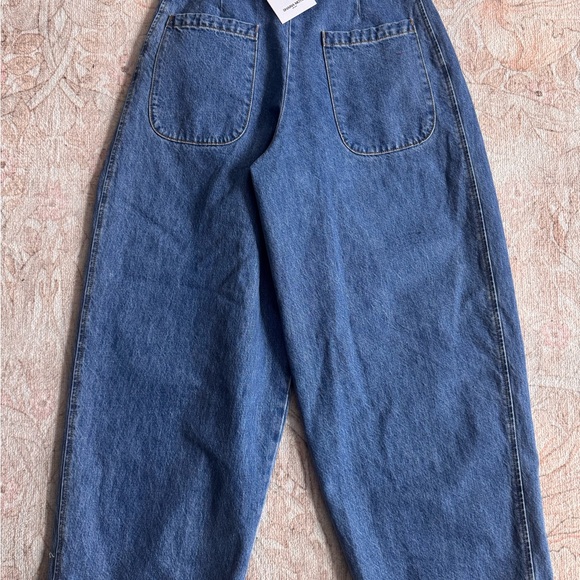 Wide-Leg High-Waist Blue Denim Pants for Women - Picture 2 of 3